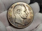 Beautiful 1863 Denmark 2 Rigsdaler. Silver. Rare. Old. Toned.