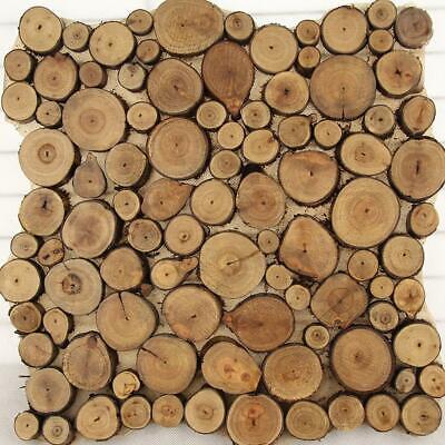 100pcs Natural Pine Wood Slices Round Disc Tree Bark Chips Decor J6W5 Craft NEW • 6.62€