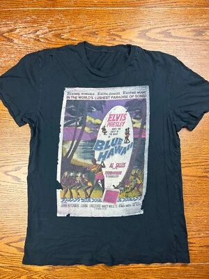 Retro Elvis Presley Blue Hawaii Movie Musical Shirt Sz M/L Black Rock N Roll - Image 1 of 4