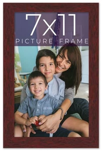 7x11 Frame Brown Solid Wood Picture Frame Width 0.75 Inches | Interior Frame Dep - Picture 1 of 10