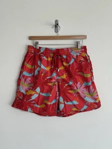 Pantalón Corto de Natación Vilebrequin Rojo con Playa/Floral Estampado Grande - Imagen 1 de 13