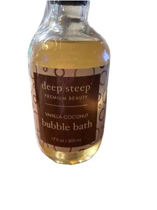 Deep Steep Bubble Bath Vanilla Coconut* 17 oz. Calming & Relaxing Premium Beauty - Picture 1 of 2