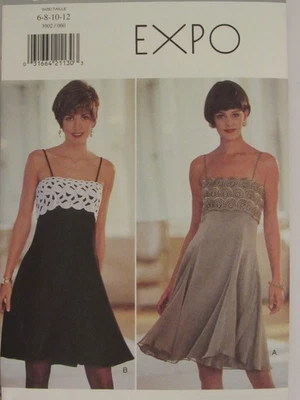 OOP BUTTERICK 4049 Misses Lined Flared Dress in 2 Looks PATTERN 6-8-10-12 UC - Image 1 of 4
