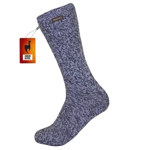 HANDMADE ANDEAN ALPACA OVER THE CALF LIGHT GRAY SOCKS - Picture 1 of 7
