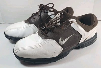 Zapatos deportivos Nike Golf Heritage de cuero marrón y blanco 336040-102 talla 9w Foto 1 de 4