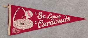 1960er ST LOUIS CARDINALS VINTAGE VOLLE GRÖSSE WIMPEL QUASTEN STADION VOGEL AUF BALL - Bild 1 von 6