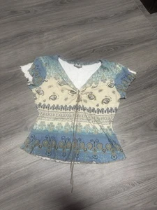 Top vintage años 90 Anxiety Café manga L - Imagen 1 de 4