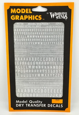 Woodland Scenics MG738 Condensed Gothic RR White-Dry Transfer Decals - Image 1 of 2