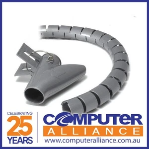 Ty-It 1.5m Zip Cable Wrap with Clip Tool Organiser - 20mm/Grey - Picture 1 of 1