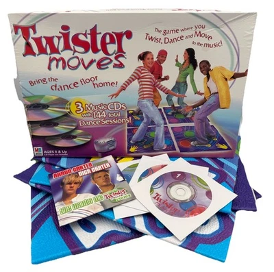 MILTON BRADLEY Twister Moves Board Game 2003 Hasbro CDs Aaron Nick Carter Y2K - Image 1 of 4