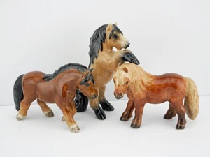 Set of Three Very Cute Klima Shetland Pony Miniatures - Picture 1 of 2