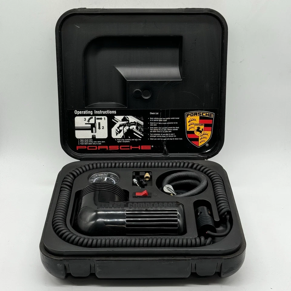 INFLADOR DE NEUMÁTICOS Inter Compresor Porsche 911 Original de Fábrica Bomba de Aire Rueda de Repuesto Foto 1 de 4
