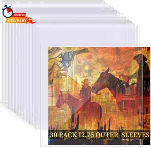 30 Pack 4 Mil Thick Vinyl Sleeves, 12.75" X 12.75" Vinyl Record Sleeve Clear Pla - Imagen 1 de 3