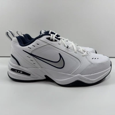 Nike Men's Air Monarch IV Shoes, White/Silver, Size 8.5 - Image 1 of 4