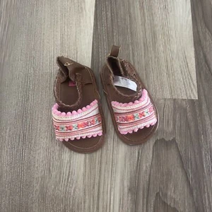 Carter's Embroidered Brown Gladiator Sandals Toddler Southwestern Boho 6-9months - Picture 1 of 5