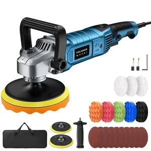 Buffer Polisher Kit for Car - 1600w 6/7 Inch Rotary Polisher Buffer Waxer,7 V... - Picture 1 of 7