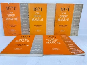 1971 Ford Lincoln Mercury Original Factory Shop Manuals - 5 Volume Set - Picture 1 of 6