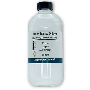 True Free Silver Ions (Ag++): 10 ppm, purezza 99,99+% - 250 ml in plastica - Foto 1 di 2