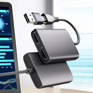 USB C Multiport adapter For Macebook M1/M2 USB C To HDMI Dual Display two screen - Picture 1 of 6