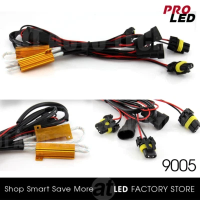 9005 LED DRL Fog Light Canbus 50W 6Ohm Load Resistor Wiring Canceller Decoder  - Image 1 of 3