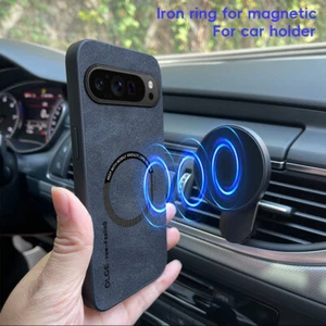 Funda resistente de cuero PU delgada magnética delgada trasera dura para Google Pixel 9 Pro XL/8A/7A - Imagen 1 de 42
