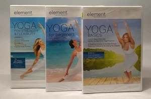 Yoga 3 DVD Set Element Strength and Flexibility-Basics-For Beginners NEW - Imagen 1 de 5