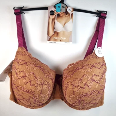 MARKS AND SPENCER M&S Rich Amber Full Cup Bra Cami Amber Fuchsia Pink Underwired Padded NEW