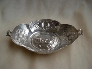 ANTIQUE FRENCH SOLID SILVER PIN TRAY, LATE 19th CENTURY - Picture 1 of 10