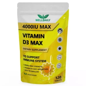 Vitamin D 4000IU 120 Tablets Vitamin D3 High Strength Immune Support Supplements - Picture 1 of 10