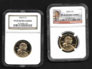 2003 S & 2005-S $1 Sacagawea Dollar NGC PF 69 Ultra Came-LOT OF 2 - Picture 1 of 2