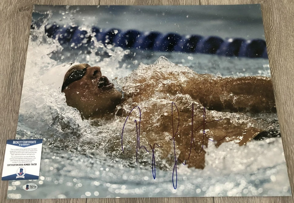 FOTO AUTOGRAFADA POR RYAN LOCHTE OLIMPÍADAS EUA NATAÇÃO 16x20 BECKETT BAS CERTIFICADO DE AUTENTICIDADE - Imagem 1 de 1