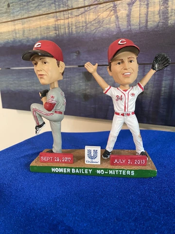 Cincinnati Reds Homer Bailey Dual No Hitter Bobblehead 2014! NIB Cover