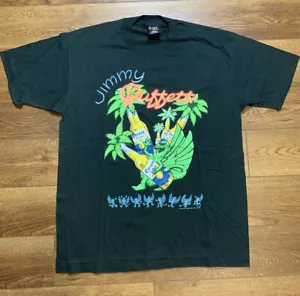 Vintage Jimmy Buffet Paradise Tee Shirt Black Sz X - Large Corona Beer GIANT TAG - Picture 1 of 7