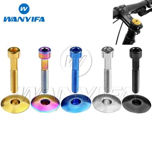 Perno de titanio M6x35 mm y cubierta superior de titanio para vástago de auriculares de bicicleta de 1-1/8" - Imagen 1 de 20