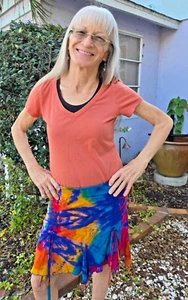 JAYLI NEPAL ISLA TIE DYE ROCK CINCH-BINDER vorne & hinten mit Kordelzug Taille - Bild 1 von 4
