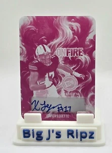 2024 Leaf Press Pass Prem Magenta On Fire Xavier Legette Auto Printing Plate 1/1 - Picture 1 of 2
