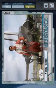 2cc X-WING FIGHTER CHROME PERSPECTIVES SILVER GILDED Topps Star Wars Card Trader - Bild 1 von 2