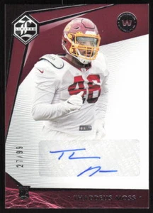 2020 Panini Limited Silver Spotlight Rookie Auto Thaddeus Moss /99 Washington - Picture 1 of 2