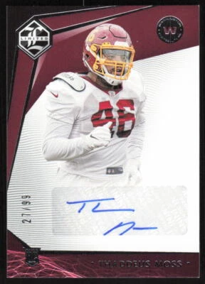 2020 Panini Limited Silver Spotlight Rookie Auto Thaddeus Moss /99 Washington - Image 1 of 2