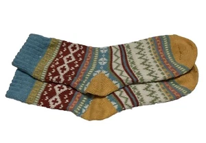 Women Crew Warm Thermal Cotton Retro Fair Isle Design Boot Slack Winter Socks - Picture 1 of 5
