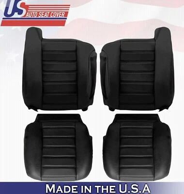 2003 2004 2005 para Hummer H2 2x cubiertas de asiento de cuero superiores e inferiores en negro Foto 1 de 4
