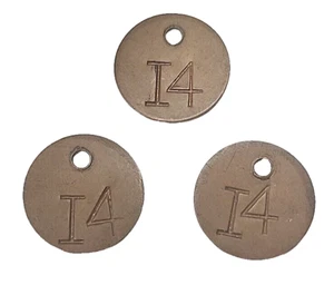 Antique Number Tag Brass Metal Fob Vintage Tool Tag / Mining Check / Cow Tag - Picture 1 of 2