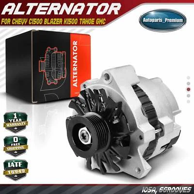 Alternator for Chevy GMC C/K 1500 2500 3500 Suburban Tahoe Yukon 12V CW 6-Groove - Image 1 of 4