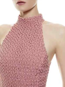 Alice + Olivia ENYA PERLE STRASS PERLEN CROP ROSA ROSE TOP NEU MIT ETIKETT $ 495 12 LARGE - Bild 1 von 21