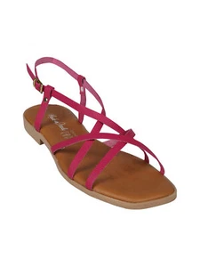 rebecca - made in italy Sandali bassi in pelle da donna con fascette incrociate - Foto 1 di 5