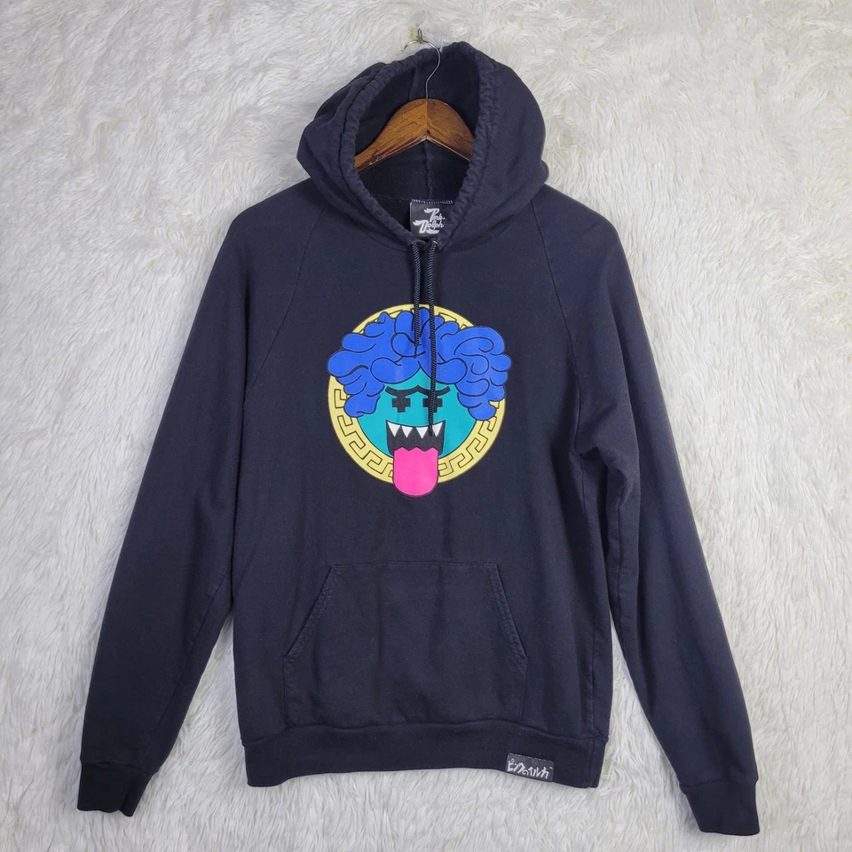 Sudadera con capucha de algodón peinado estampado gráfico Med Pink Dolphin Medusa ropa de calle urbana  Foto 1 de 4