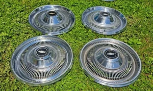 Set Of 4 1970-1975 Chevy Impala 15" Wheel Covers Hubcaps 1971 1972 1973 1974 - Picture 1 of 11