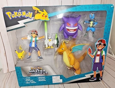 Jazwares Pokemon Master Journeys 5 Pck Figuras - Pikachu, Dragonite, Lucario, Gengar Foto 1 de 4