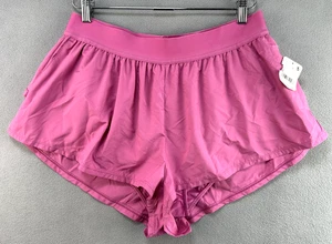 Free People Shorts Large Pink Feelin Fit Femme Ruffle Running Tennis OB1365710 - Picture 1 of 12