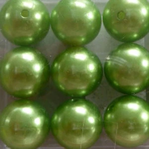 Perlas De Cera 12 Perlas Con Agujero Boda Bautizo DIY Decoración Verde 20mm - Imagen 1 de 4